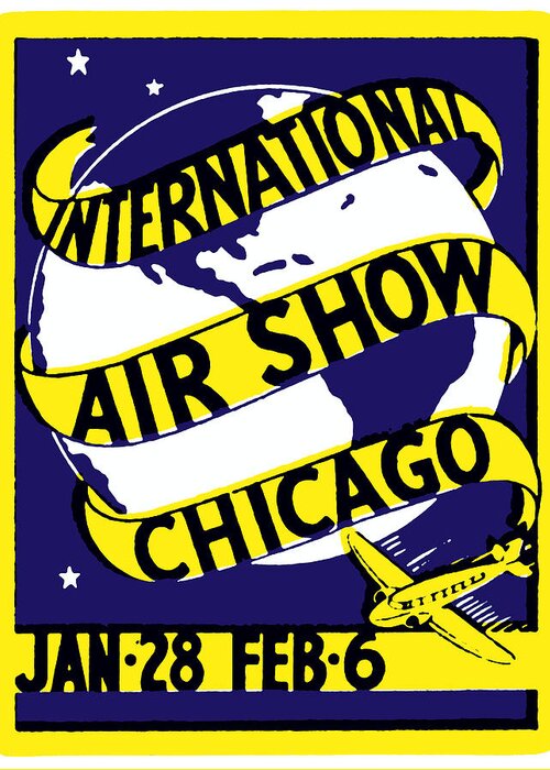 Vintage Greeting Card featuring the painting 1938 Chicago International Air Show by Historic Image