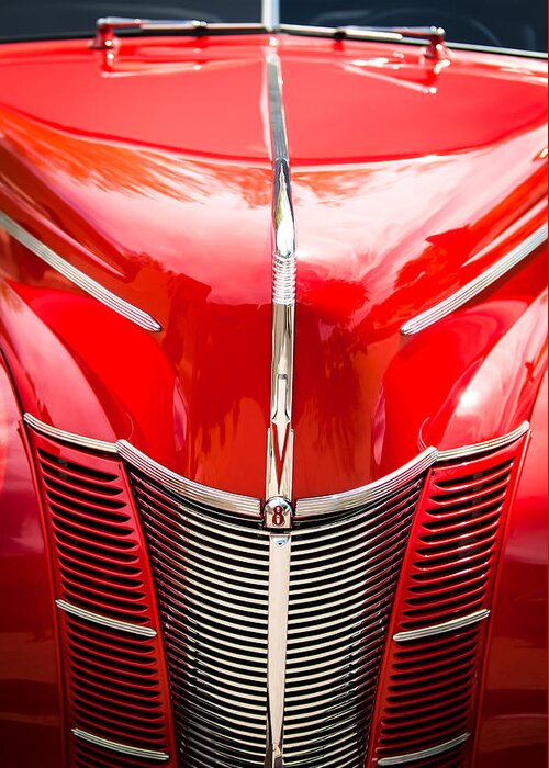 1940 Ford Deluxe Coupe Grille Greeting Card featuring the photograph 1940 Ford Deluxe Coupe Grille by Jill Reger