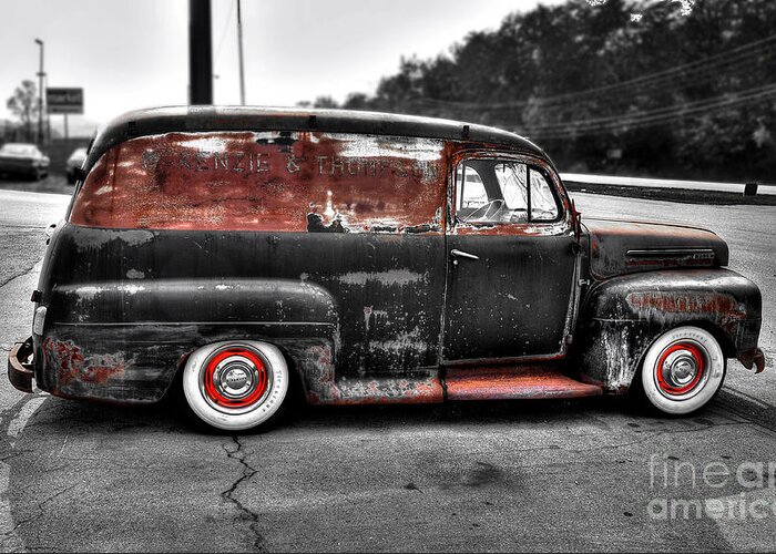 Hdr Greeting Card featuring the photograph 1948 Ford Panel Truck by Paul Mashburn