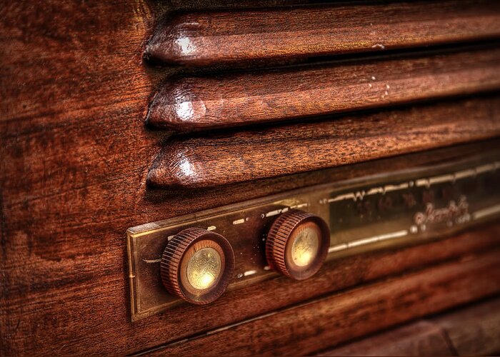 Vintage Greeting Card featuring the photograph 1948 Mantola radio by Scott Norris