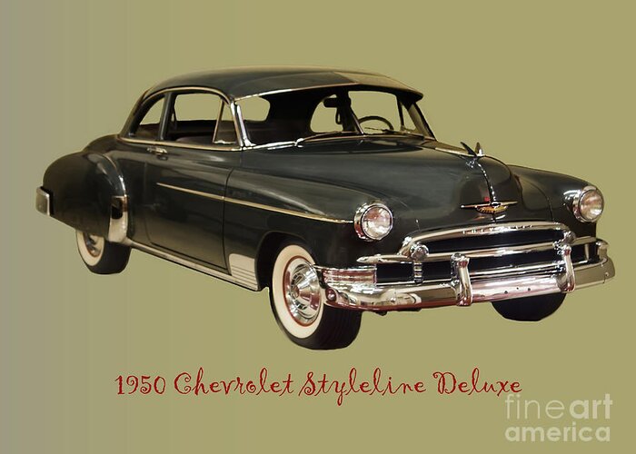 1950 Chevrolet Styleline Greeting Card featuring the photograph 1950 Chevy by M Three Photos