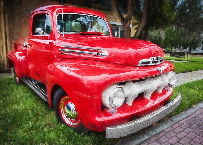 1951 Ford Truck Greeting Card featuring the photograph 1951 Ford Pick Up Truck F100 Painted 50 per cent by Rich Franco