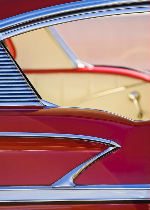 1958 Chevrolet Belair Greeting Card featuring the photograph 1958 Chevrolet Belair Abstract by Jill Reger