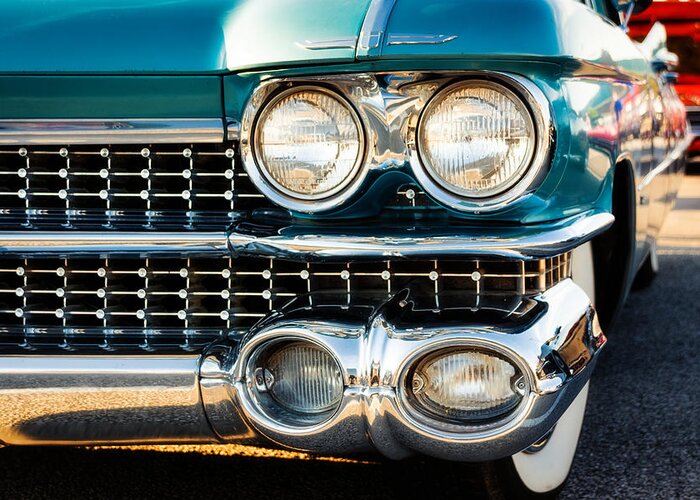 Cadillac Greeting Card featuring the photograph 1959 Cadillac Sedan Deville Series 62 Grill by Jon Woodhams