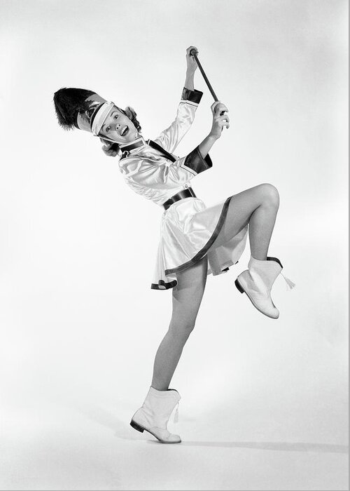 Photography Greeting Card featuring the photograph 1960s Woman Majorette Band Uniform by Vintage Images