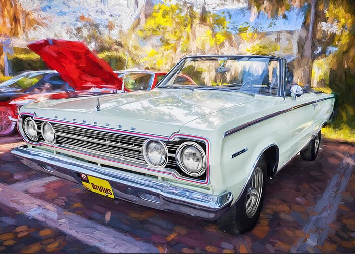1967 Plymouth Greeting Card featuring the photograph 1967 Plymouth Belevedere 2 Convertible Painted by Rich Franco