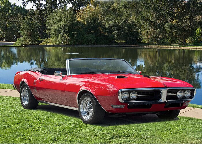 Alloy Greeting Card featuring the photograph 1968 Pontiac Firebird Convertible by Dave Koontz