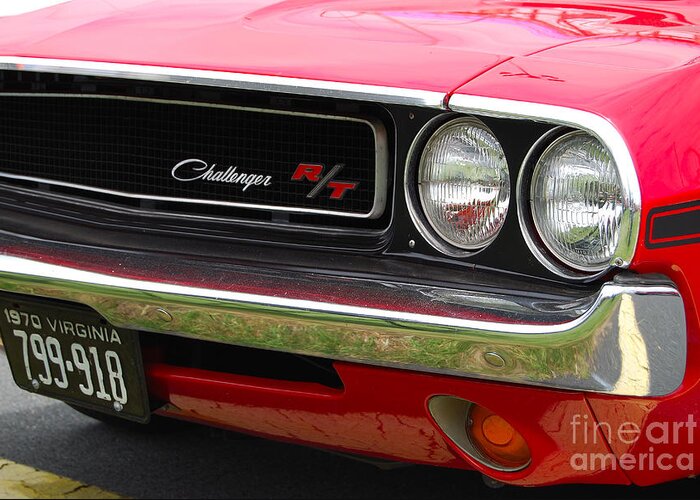 American Muscle Car Greeting Card featuring the photograph 1970 Challenger grill by Mark Spearman