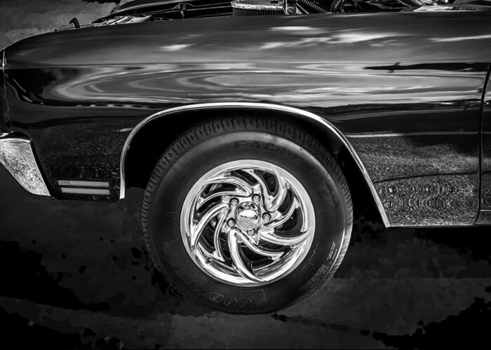 1970 Chevelle Greeting Card featuring the photograph 1970 Chevy Chevelle 454 SS BW  by Rich Franco