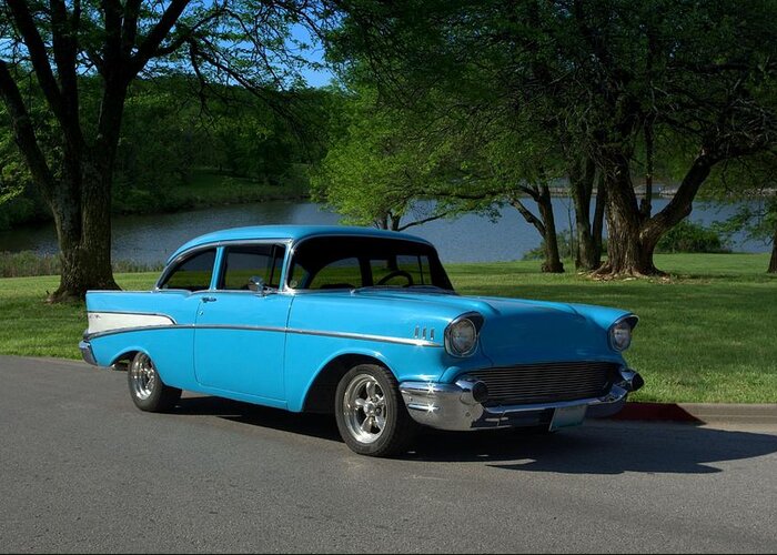 1957 Greeting Card featuring the photograph 1957 Chevrolet Bel Air by Tim McCullough