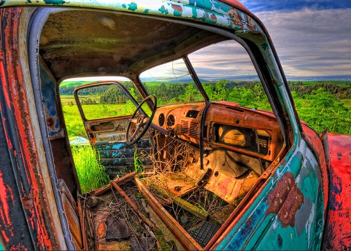 Abandoned Greeting Card featuring the photograph Abandoned rusting truck #2 by David Kay