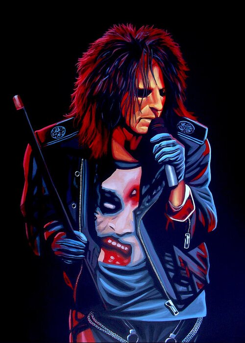 Alice Cooper Greeting Card featuring the painting Alice Cooper by Paul Meijering