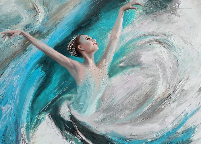 Catf Greeting Card featuring the painting Ballerina #2 by Corporate Art Task Force