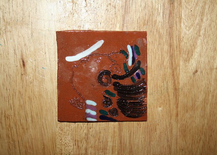 Jesus Greeting Card featuring the ceramic art Bella - tile #2 by Gloria Ssali
