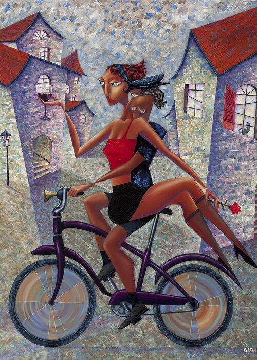 Bicycle Greeting Card featuring the painting Bike Life by Ned Shuchter