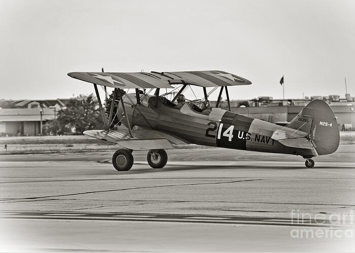 Aircraft Greeting Card featuring the photograph Boeing N2S-4 Stearman Kaydet #1 by Charles Dobbs