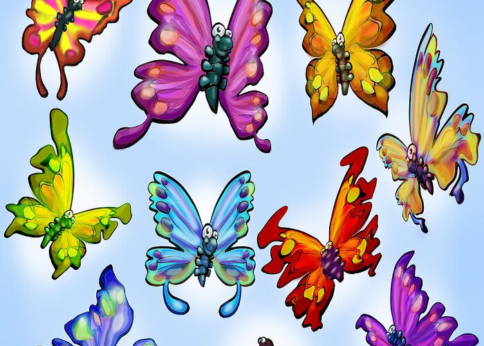 Butterfly Greeting Card featuring the digital art Butterflies #2 by Kevin Middleton