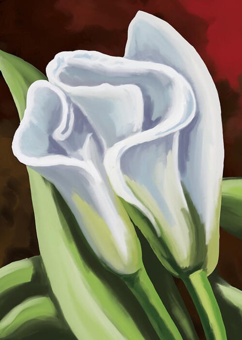 Calla Lilys Greeting Card featuring the painting Calla Lilies #2 by Tim Gilliland