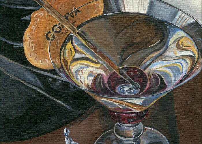 Martini Greeting Card featuring the painting Chocolate Martini by Debbie DeWitt