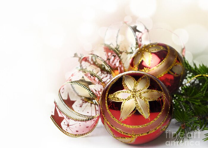 Christmas Greeting Card featuring the photograph Christmas Ornaments #1 by Jelena Jovanovic