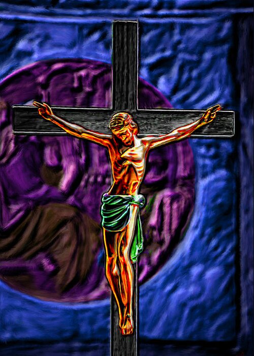 Nutting Greeting Card featuring the painting Christs Crucifixion #2 by Bruce Nutting