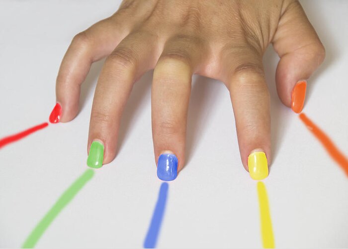 Beautiful Greeting Card featuring the photograph Colorful Nails #2 by Paulo Goncalves