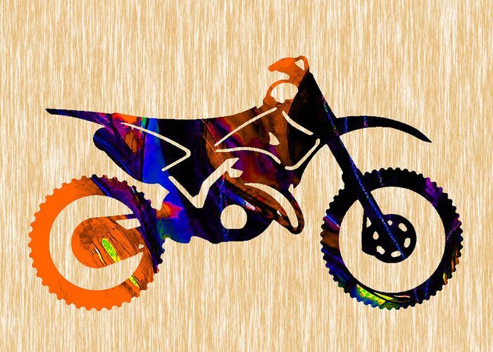 Dirt Bike Greeting Card featuring the mixed media Dirt Bike #2 by Marvin Blaine