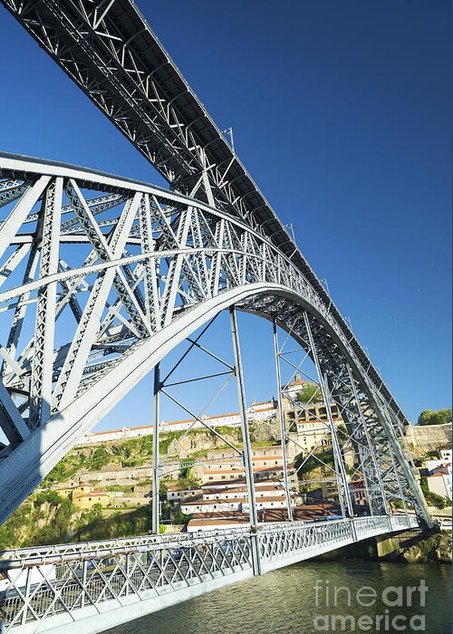 Architecture Greeting Card featuring the photograph Dom Luis Bridge Porto Portugal #2 by JM Travel Photography