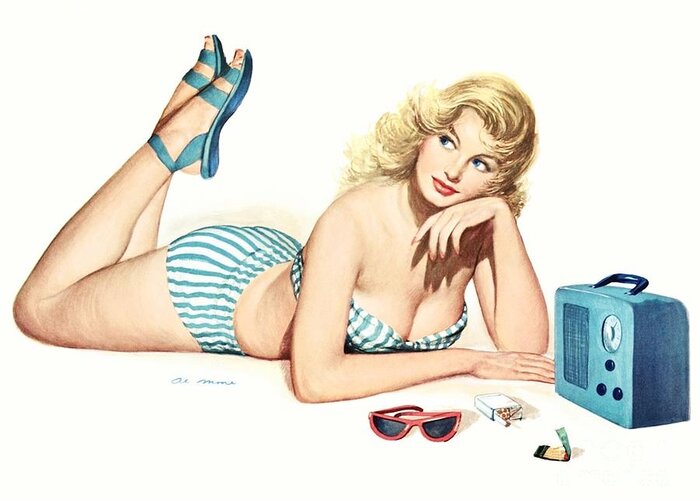 Pinup Poster Greeting Card featuring the photograph Esquire Pin Up Girl by Action