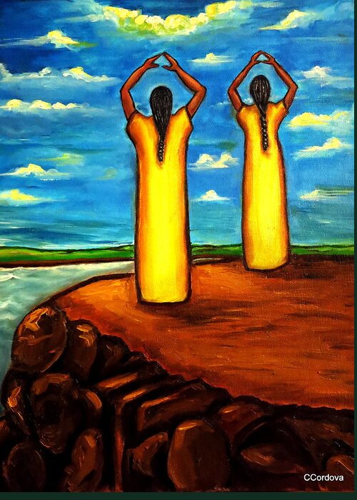 Women Greeting Card featuring the painting Faith and Hope #2 by Carmen Cordova