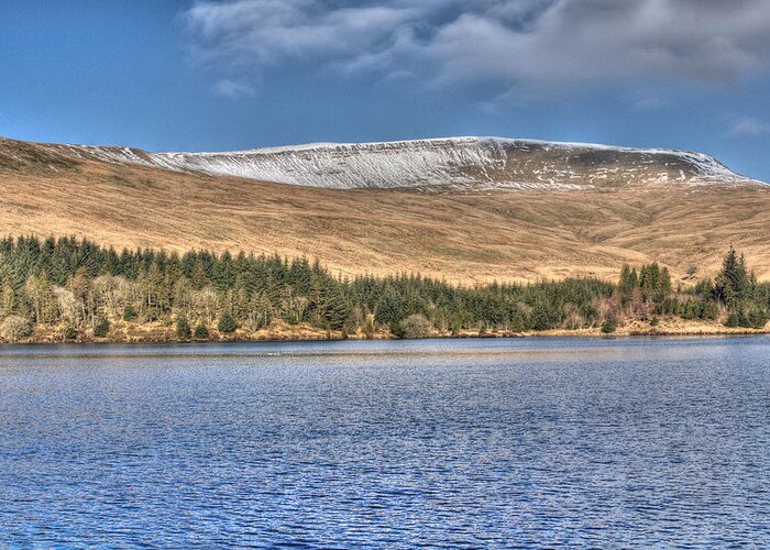Fan Fawr Mountain Greeting Card featuring the photograph Fan Fawr and Beacons Reservoir #2 by Steve Purnell