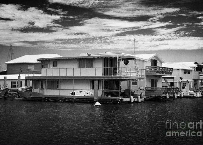 Key West Greeting Card featuring the photograph Floating Homes Key West Harbor Florida Usa #2 by Joe Fox