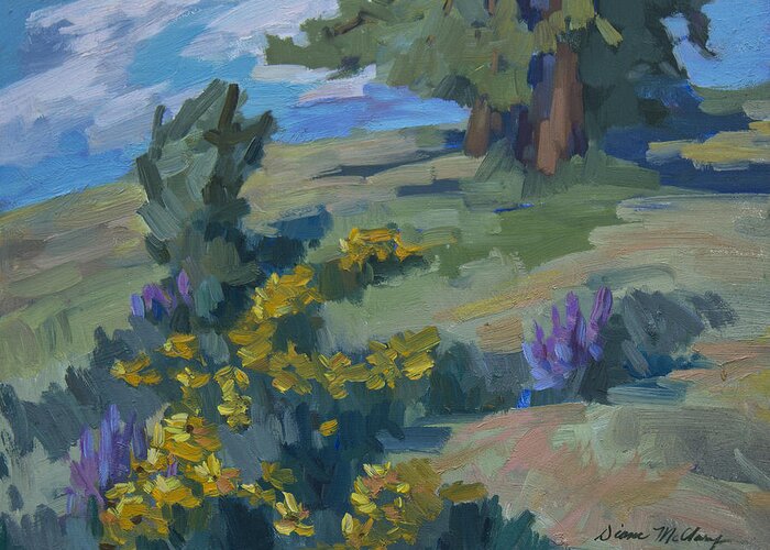 Flowering Meadow Greeting Card featuring the painting Flowering Meadow #2 by Diane McClary