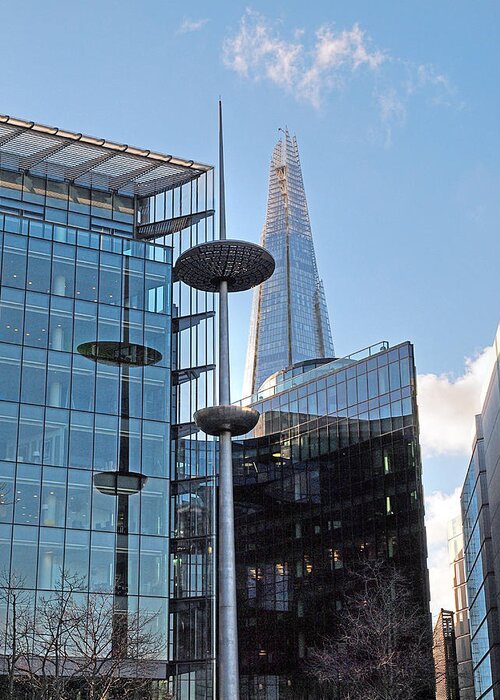 London Architecture Greeting Card featuring the photograph Focus On The Shard London by Gill Billington