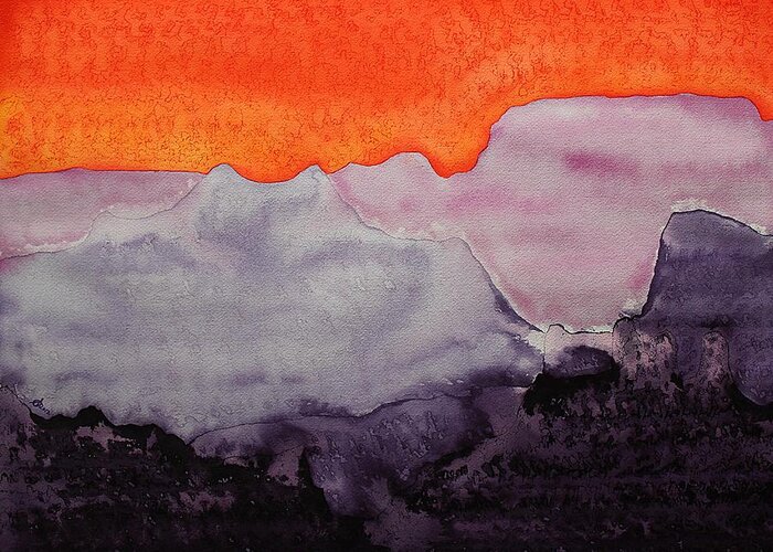Grand Canyon Greeting Card featuring the painting Grand Canyon original painting #2 by Sol Luckman