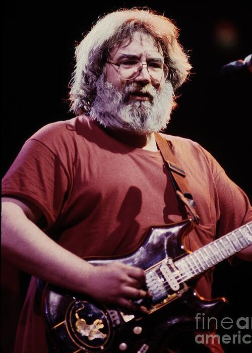Folk Greeting Card featuring the photograph Jerry Garcia - Grateful Dead #26 by Concert Photos