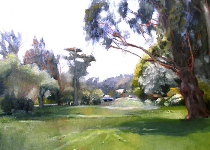 Meadow Greeting Card featuring the painting Great Meadow Golden Gate Park #2 by Suzanne Giuriati Cerny