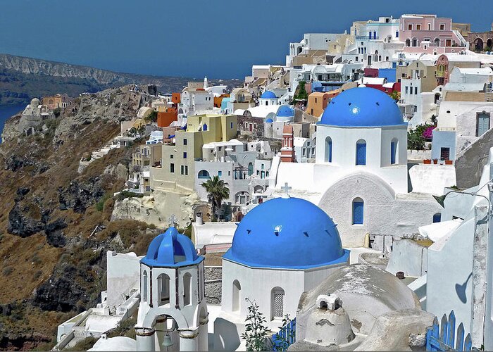 Aegean Greeting Card featuring the photograph Greece, Santorini #2 by David Noyes
