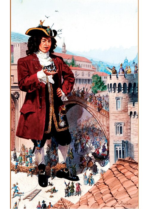 Whelan Art Greeting Card featuring the painting Gulliver's Travels by Patrick Whelan