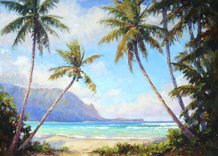 #faatoppicks Greeting Card featuring the painting Hanalei Bay #2 by Jenifer Prince