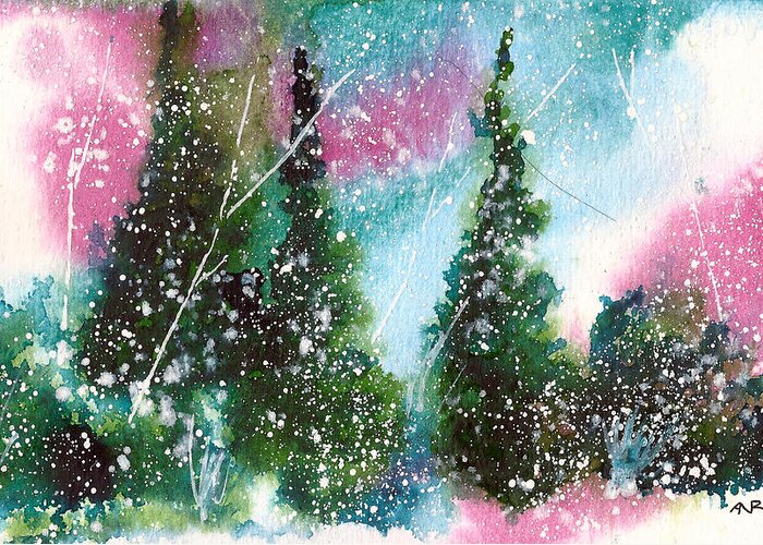 Solstice Greeting Card featuring the painting Holiday Card 1 by Nelson Ruger