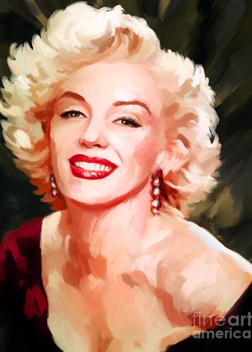 Marilyn Monroe Greeting Card featuring the painting Marilyn Monroe #2 by Tim Gilliland