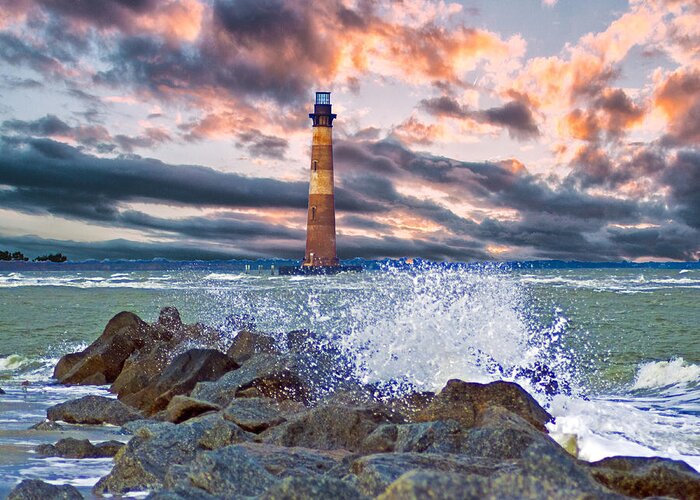 Folly Beach Greeting Card featuring the photograph Morris Island Lighthouse #2 by Bill Barber