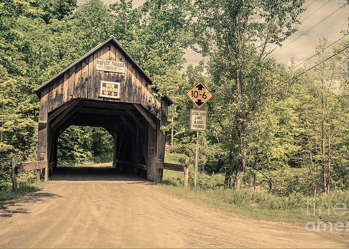 Vermont Greeting Card featuring the photograph Moxley Covered Bridge Chelsea Vermont #1 by Edward Fielding