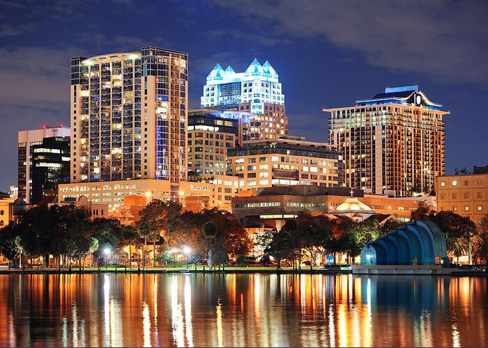 Orlando Greeting Card featuring the photograph Orlando downtown architecture #2 by Songquan Deng
