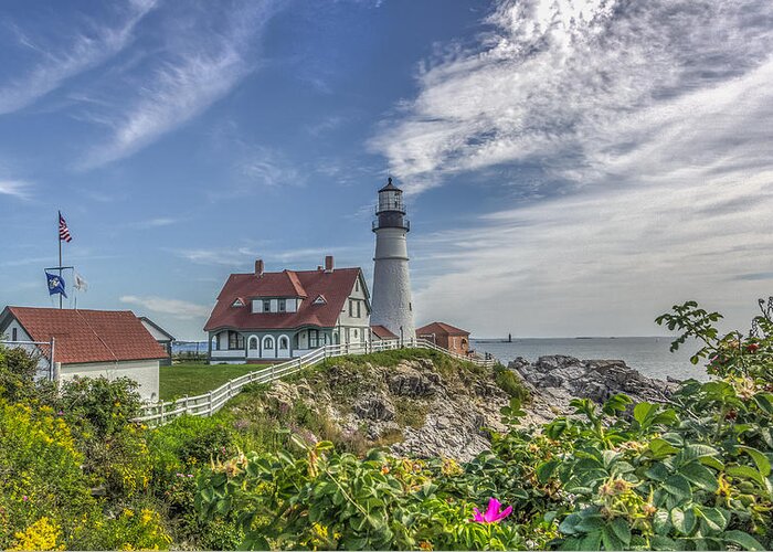 Maine Greeting Card featuring the photograph Portland Headlight #2 by Jane Luxton