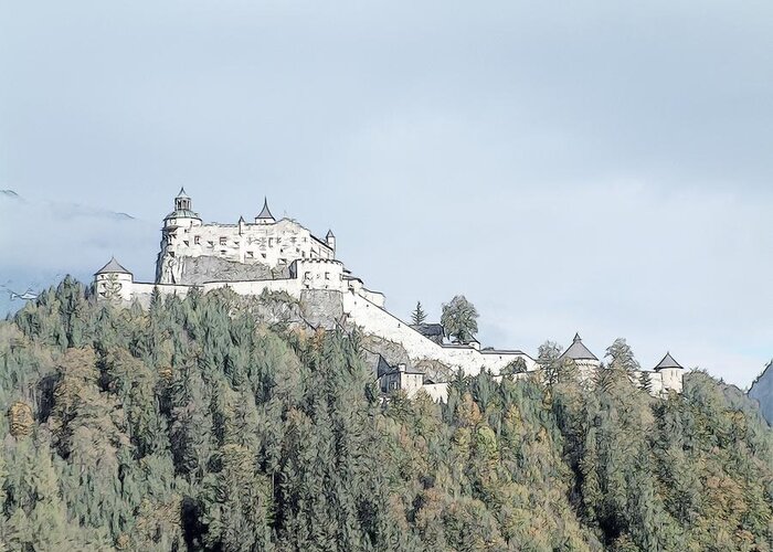 Europe Greeting Card featuring the photograph Schloss Hohenwerfen #2 by Joseph Hendrix