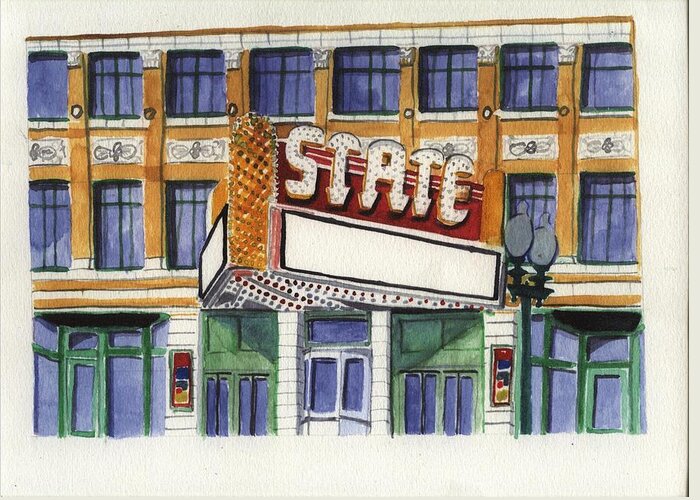 State Greeting Card featuring the painting State Theater #2 by Rodger Ellingson