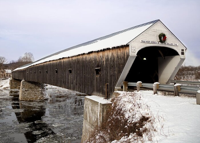 New Hampshire Greeting Card featuring the photograph The Covered Bridge #2 by Courtney Webster