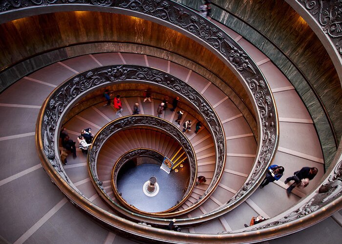 2013. Greeting Card featuring the photograph The Vatican Stairs #2 by Jouko Lehto